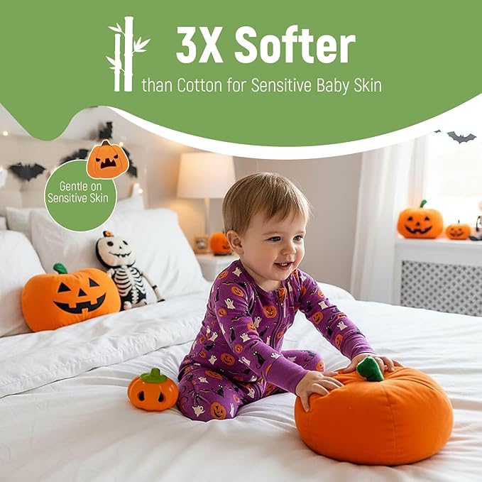 OPAWO Viscose from Bamboo Baby Pajamas Girl 2pack Mittens Cuff 2 Way Zipper Soft Footless Sleeper Baby Boy One-Piece Romper