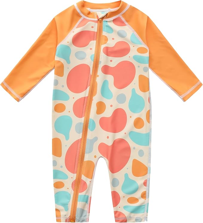 Baby Swimsuit UPF 50+ Sun Protection One Piece Zipper Beach Swimwear for Little Boys Girls Toddler