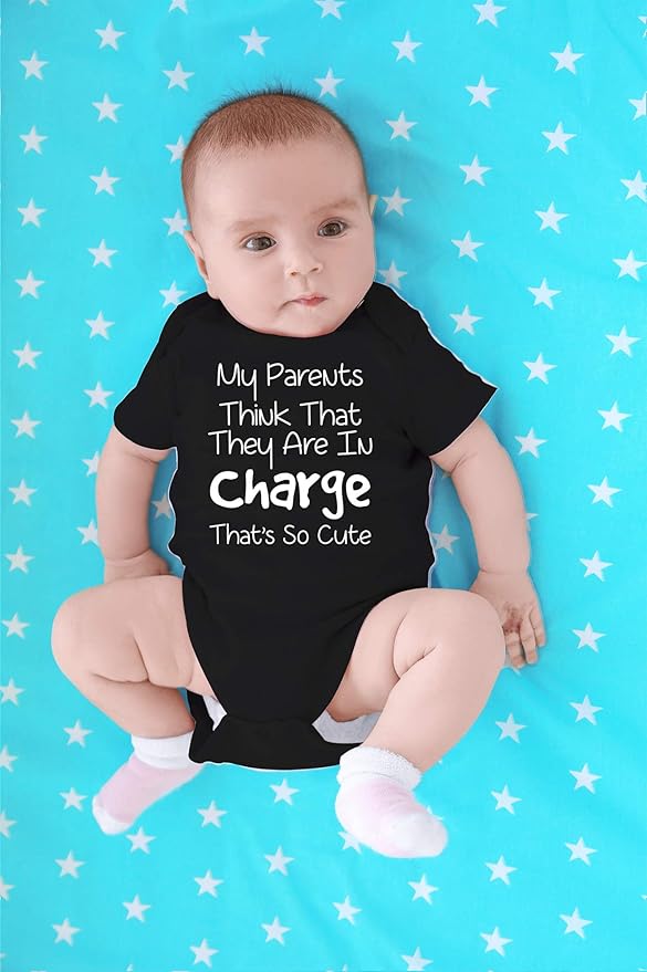 CBTwear My Parents Think That They Are in Charge Baby Bodysuit Funny Infant Outfit Unisex Humor Romper