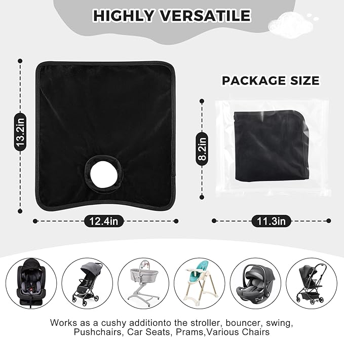 Car Seat Protector for Potty Training, 2 Pack Waterproof CarSeat Liner Toilet Training for Baby Infant Toddler, Dry Seat Piddle Pads Cover for Strollers (Black)