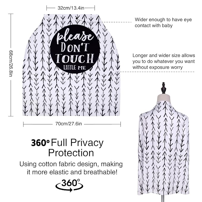 Metplus Breathable Car Seat Cover for Babies, Stretchy Nursing Cover for Breastfeeding, Multi Use Newborn Carrier/Stroller/Shopping Cart, Girl Boy Stroller Cover Gift