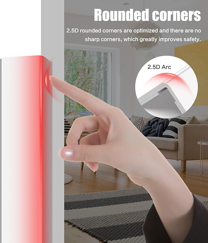 Frychee Wall Corner Protector, Walls Edge Protector,Self-Adhesive Wall Corner Guards,PVC Double Side Edge Protector, Furniture Stairs Guard (2, 2.5x150cm/0.98x59.1in)