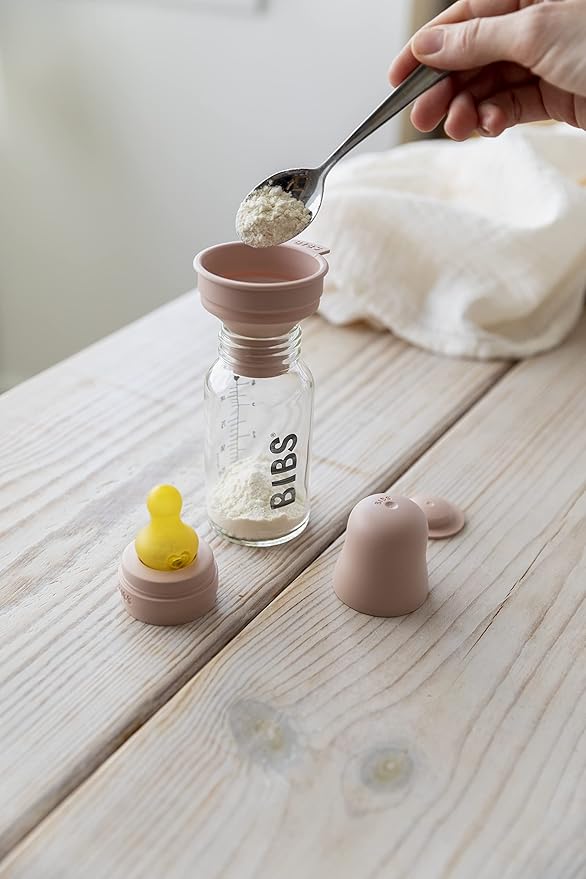 BIBS Baby Glass Bottle. Anti-Colic. Round Natural Rubber Latex Nipple. Supports Natural Breastfeeding, Complete Set - 225 ml, Woodchuck