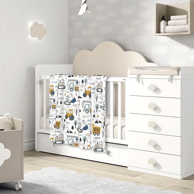 Baby Blanket Truck for Boy Girl Childish Excavator Newborn 30x40 Inch Toddler Infant Nursery Throw Blankets Double Layer Comfy Soft Plush Stroller Crib Quilt