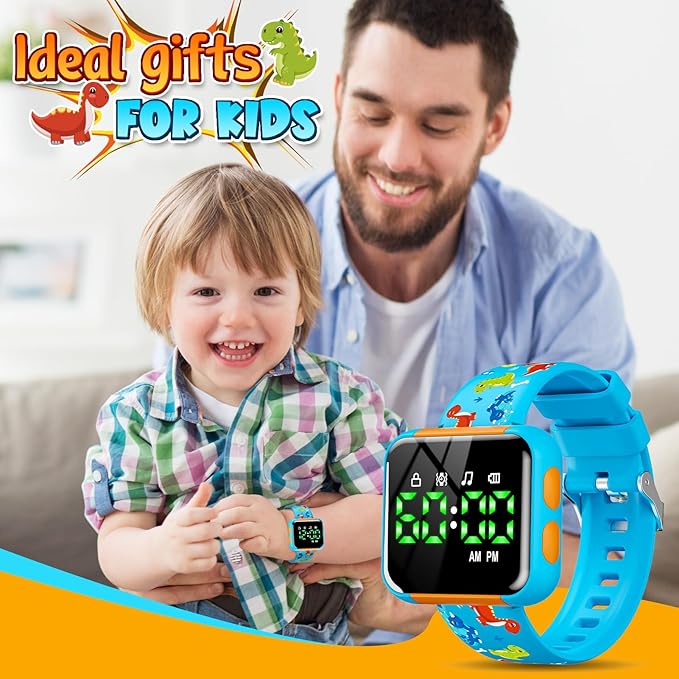 Potty Training Watch for Boys: Adjustable Volume Potty Watches for Toddler Boys Water Resistant Kids Potty Timer Christmas Birthday Gifts for 2 3 4 Year Old Boy (Dinosaur)