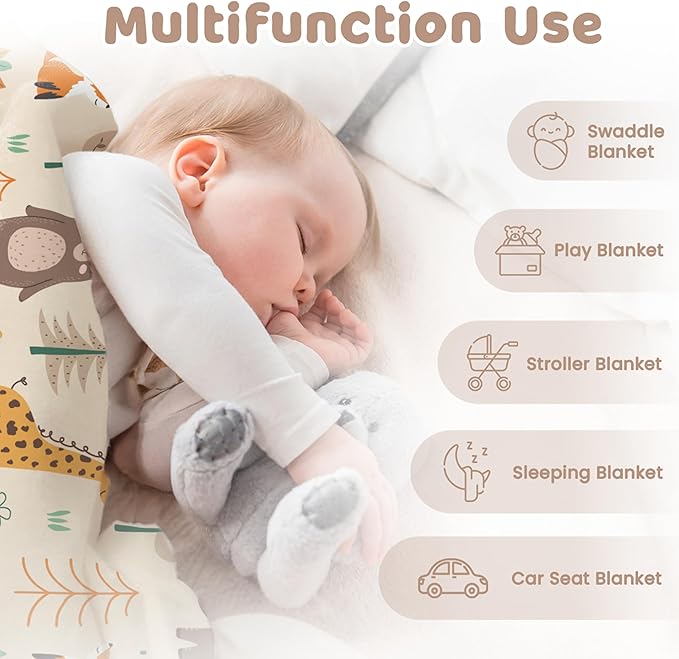 SANDJEST Woodland Animal Blanket - 30 x 40 Kids Minky Blankets for Boys Girls - Gifts for Birthday Christmas - Nursery Bedroom Decor