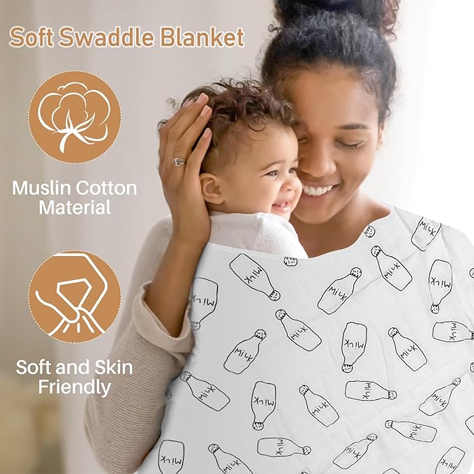 Baby Shower Gifts,Baby Girl Boy Gifts,Black & White High Contrast Baby Newborn Essentials Gift Basket with Swaddle Blanket Onesie Toys