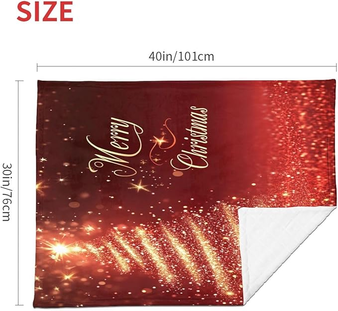 Baby Blanket Red Pine Tree Christmas Pattern for Boy Girl Newborn 30x40 Inch Toddler Infant Nursery Throw Blankets Double Layer Comfy Soft Plush Stroller Crib Quilt