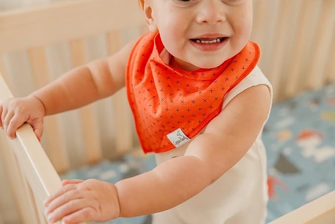 Copper Pearl 4 Pack Soft Cotton Baby Bibs for Drooling and Teething, Absorbent Drool Bibs for Baby Girl and Boy, Adjustable to Fit Newborns to Toddlers, Tons of Styles (Viking)