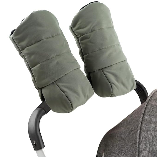 Zsedrut Stroller Gloves Universal Winter Anti-Freeze Stroller Mittens Water Repellent Hand Warmer Muff Fleece Lined,Winter Stroller Accessories (Army Green)