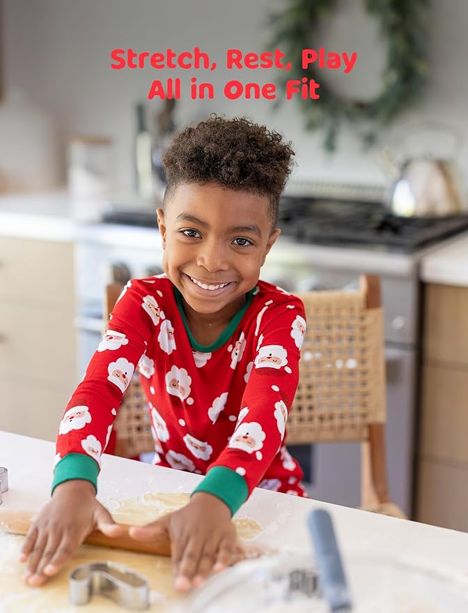 PATPAT Bamboo Viscose Pajama Sets for Toddler Boys & Girls Baby Kids, Ultra-soft Snug fit Pjs Sleepers for Birthday Holiday