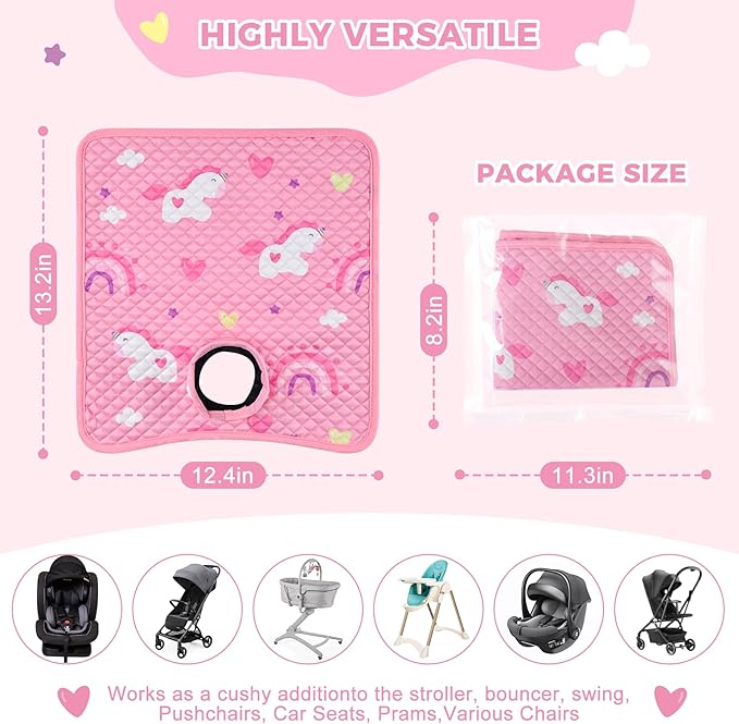Car Seat Protector for Potty Training, 2 Pack Waterproof CarSeat Liner Toilet Training for Baby Infant Toddler, Dry Seat Piddle Pads Cover for Strollers (Pink)