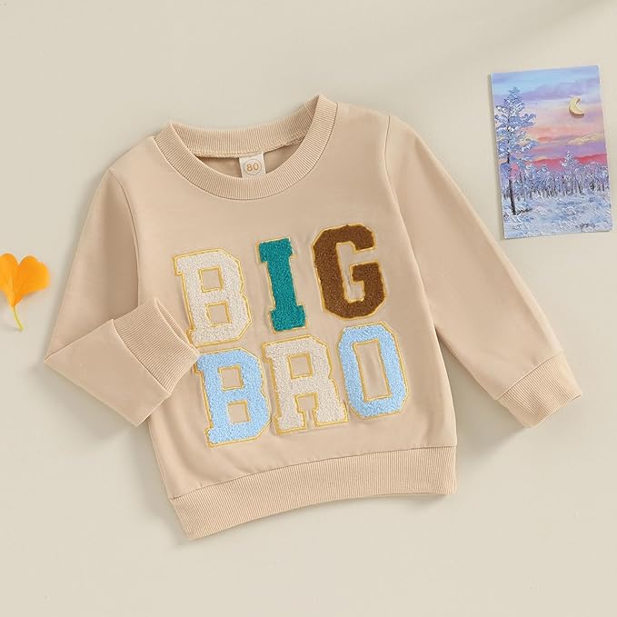 Twopumpkin Baby Toddler Girl Boy Sweatshirt/Romper Long Sleeve Sister Brother Matching Outfit Newborn Clothes