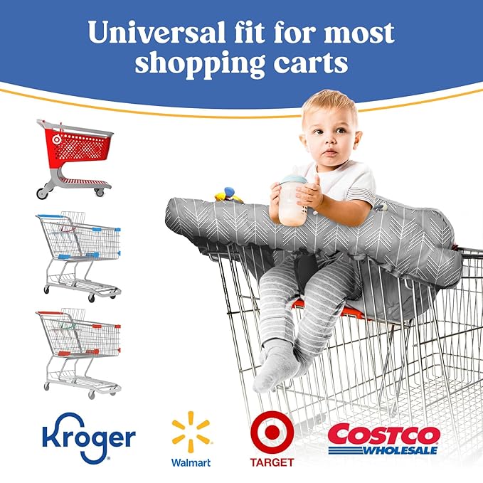 PILLANI Shopping Cart Cover for Baby, High Chair Cover for Restaurant Seat - Grocery Cart Cover for Baby Girl and Boy, Comfortable Cotton Buggy Covers for Babies - Padded Toddler Shopping Cart Cover
