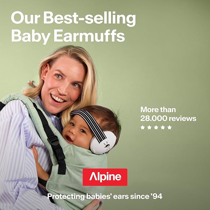 Alpine Muffy Baby Ear Protection for Babies and Toddlers up to 36 Months - CE & ANSI Certified - Noise Reduction Earmuffs - Comfortable Baby Headphones Against Hearing Damage & Improves Sleep - Green