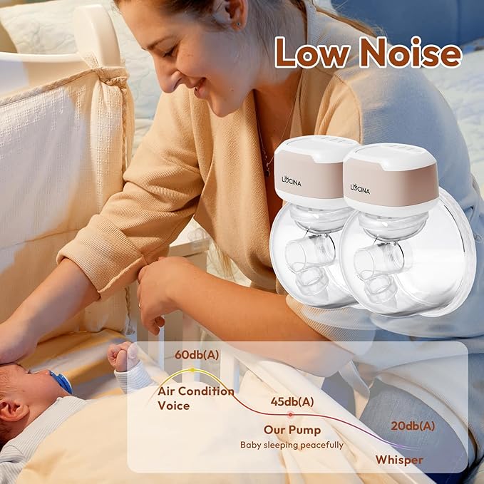 Wearable Breastfeeding Pump Hands Free of Long Battery Life, Portable Electric Breast Pump with 3 Modes and 9 Levels, LED Display, Anti-backflow, 16/18/20/22/24mm Flanges & Inserts, 2 Pack (Pink)