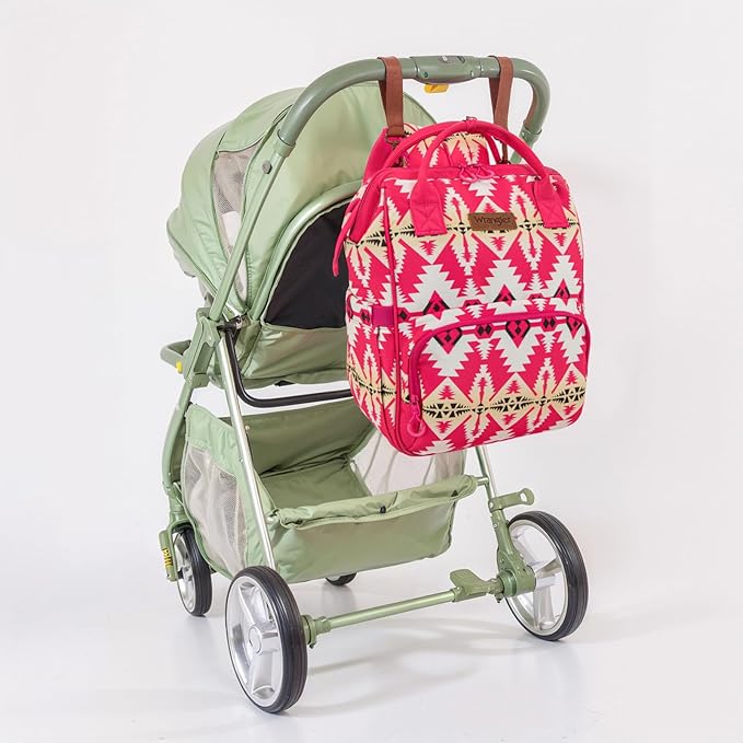 Montana West Wrangler Callie Diaper Bag Backpack with Stroller Straps Western Pattern Multifunction Baby Travel Bag WG2204-91102HPK