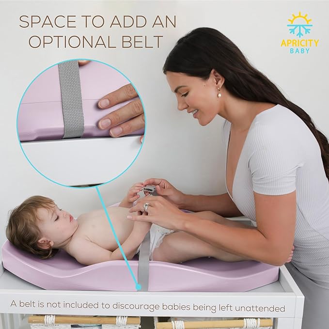 Apricity Baby Wipeable Changing Pad - Waterproof Baby Changing Pad with Raised Sides, Extra-Large 31.5" x 19.7" Diaper Changing Pad for Newborn to Toddler (Pink)