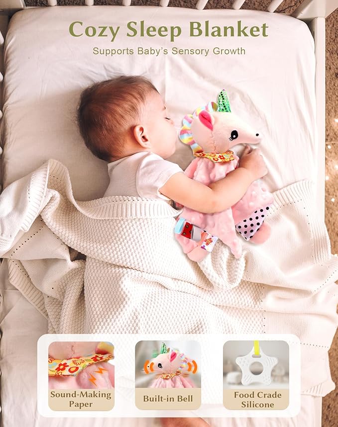 Coralogo Baby Shower Gift Basket - Baby Gift Set with Practical Diaper Caddy, Gifts for New Mom, Gender Reveal Gifts, New Born Essential Include Security Blanket Hat Bib Socks Mittens, Girl