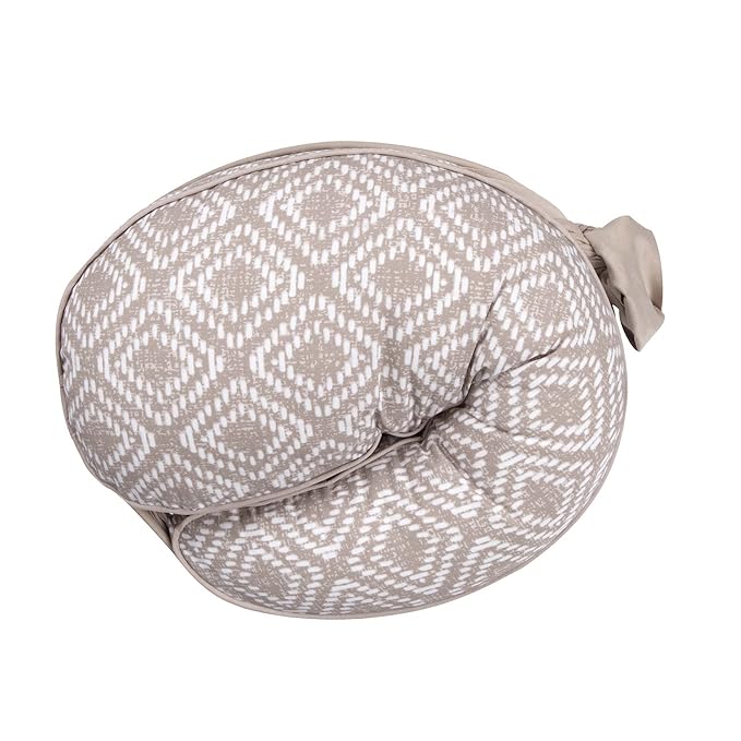 Boppy Anywhere Travel Nursing Pillow, Latte Rattan, Plus Sized to Petite with Stretch Belt, Portable Nursing Pillow, Breastfeeding and Bottle-Feeding Support, Machine Washable