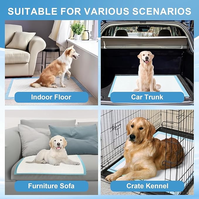 Puppy Pads Extra Large 36"x51" 40 Count, Pee Pads for Dogs & Cats, Disposable Thicken Pet Training Pads for Doggie Rabbits, Incontinence Underpads Ultra Absorbent & Quick-Dry, Leakproof Potty Pad