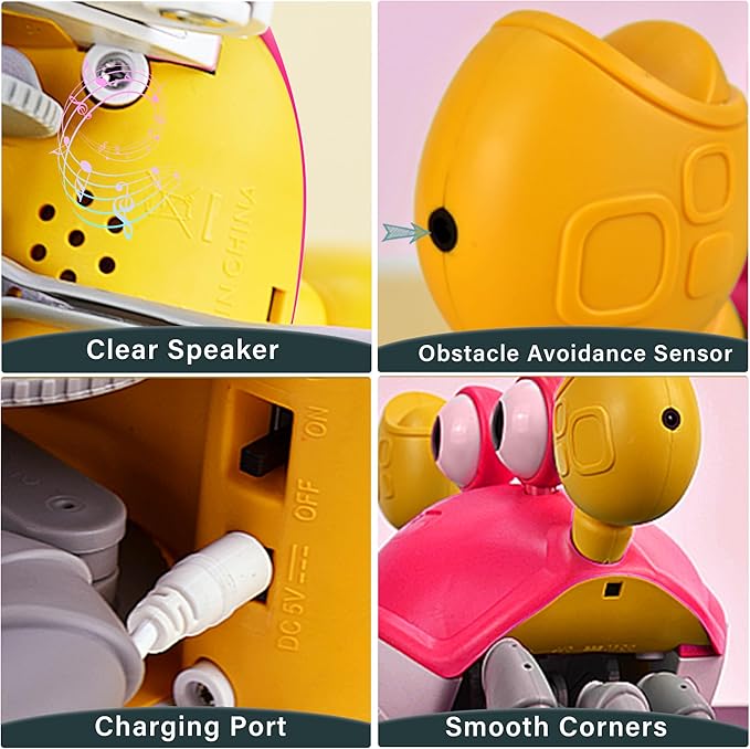 Yeaye Crawling Crab Baby Toys Infant - Tummy Time Toy Gifts for 3 4 5 6 7 8 9 10 11 12 Boy Girl with Learning Crawl System Music for 0-6 6-12 12-18 36 Months Walking Toddler Birthday Gift(Red)