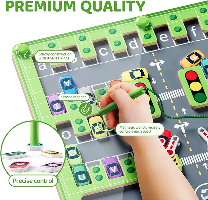 Magnetic Alphabet Maze,Montessori Toys,Alphabet Puzzle Toddler Toys for Ages 2-4,Sensory Toys Fine Motor Skills,Birthday Gifts for Kids