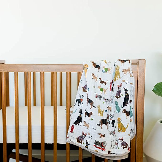 Little Unicorn Original Premium Cotton Quilt | Multi-Layered & Extra-Soft Muslin Fabric |for Babies & Toddlers (Woof)