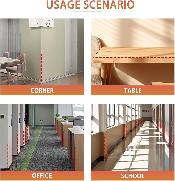 Clear Self Adhesive Wall Corner Protectors, Thickened L-Shaped Peel and Stick Furniture Edge Shields & Guards for Sharp Wall, Door Frame, Table (2pcs x 51.2''L x 1''W)