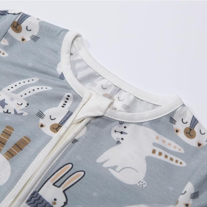 OPAWO Viscose from Bamboo Baby Pajamas Girl 2pack Mittens Cuff 2 Way Zipper Soft Footless Sleeper Baby Boy One-Piece Romper