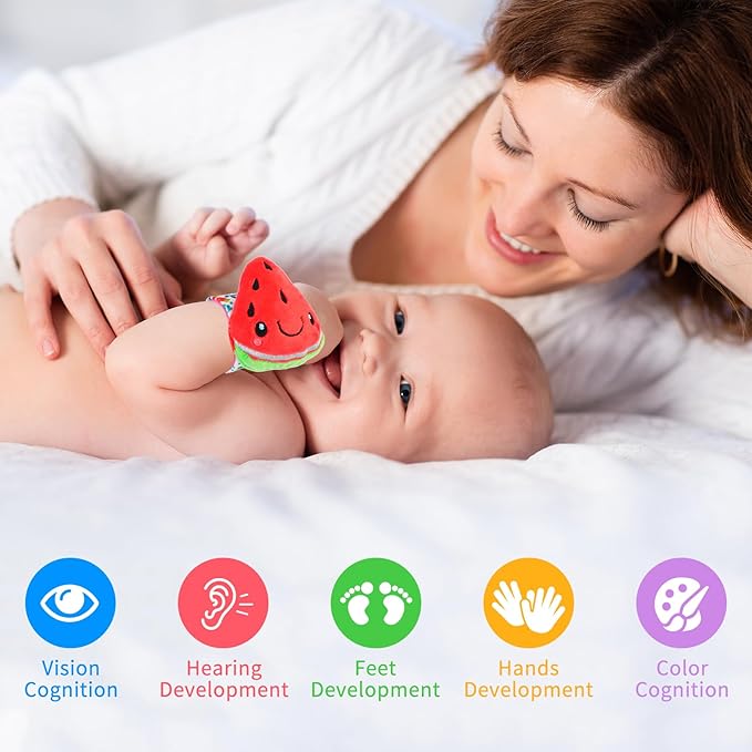 Baby Wrist Rattles Sock Toys - Newborn Baby Sock Toys Over 0 Years Old, 8PCS Soft Foot Finder and Wrist Rattle Set, Hand and Feet Rattles, Sensory Developmental Socks for Infants Girl Boy Gifts