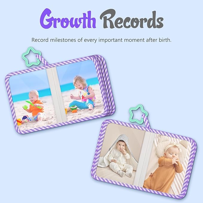 Fintie Baby Photo Album 4x6 Inch, 18 Photos My First Family Album Book with Soft Cloth Cover & Hook for Newborn/Toddlers/Kids/Baby Shower Memory Birthday Gifts, Dreamy Rainbow