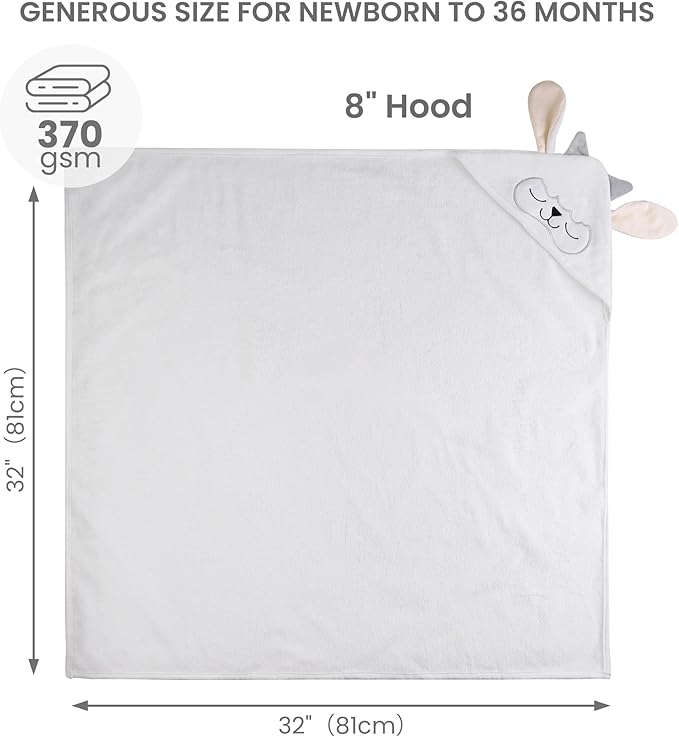Mooreeke 2 Pack Toddler Towels - 100% Cotton Toddler Hooded Towels - Soft Baby Bath Towel with Hood for Newborn - Comfort Towel for Baby Girls and Boys - Animal Shaped (Lamb & Fox)