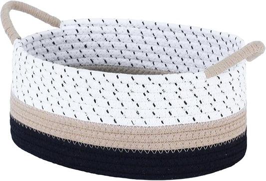 Yimi's Dream Cotton Rope Basket – Woven Gift Basket with Handles, Decorative Storage Basket for Baby Shower, Housewarming, Nursery, Toys, Laundry, Towels