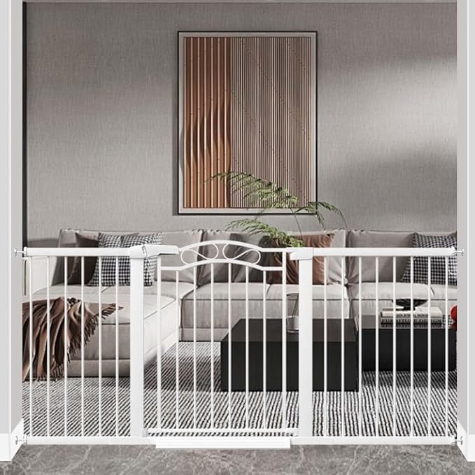 Fairy Baby 68.1"-70.8" Extra Wide Press Mounted Baby Gate Indoor for Kids Or Pets Walk Thru No Drill Long Dog Gates for The House Doorway Child Safety Gate