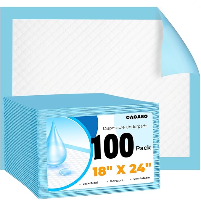 100 Pack Disposable Changing Pads,18 in x24 in Baby Disposable Underpads,Absorbent Incontinence Pee Pad,Waterproof,Leak Proof Underpad Mat for Elderly,Adults,Kids,Baby Protection
