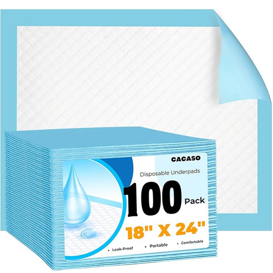 100 Pack Disposable Changing Pads,18 in x24 in Baby Disposable Underpads,Absorbent Incontinence Pee Pad,Waterproof,Leak Proof Underpad Mat for Elderly,Adults,Kids,Baby Protection