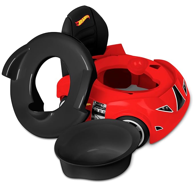 Hot Wheels™ Race Car Potty Training Toilet, Includes Detachable Toddler Toilet Seat and Kids Potty, Ages 12 Months and Up, Red