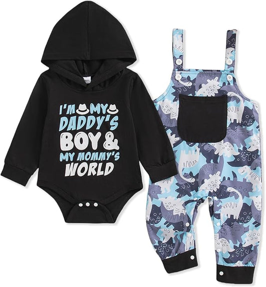 NZRVAWS Baby Boy Clothes Newborn Outfits Infant Romper Fall Winter Hoodie Pocket Pants Overalls Set NB-18M