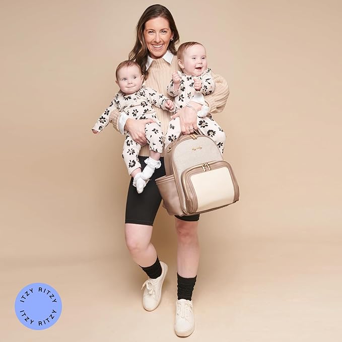 Itzy Ritzy Unisex Baby Mini Diaper Bag, Vanilla Latte-Plus
