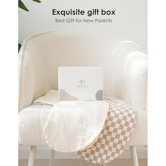 2-Pack Muslin Nursing Pillow Covers, Breathable 100% Cotton Breastfeeding Pillow Slipcovers for Standard Nursing Pillows, Soft Covers for Baby Girls and Boys with Zipper