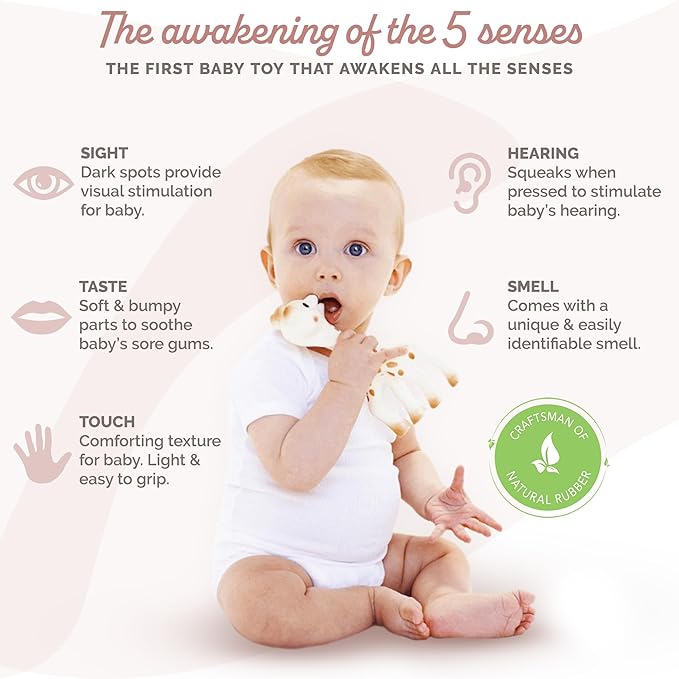 Sophie la girafe Tenderness Creation Birth Set #2 | Handcrafted for 60 Years in France | Gift Set Includes Gift Bag, Card, Sophie la girafe & 100% Cotton Swaddle