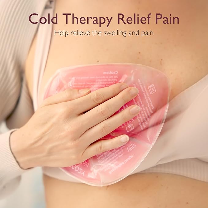 Momcozy Larger Breast Therapy Packs, Hot and Cold Breast Pads with 2 Soft Covers, Breastfeeding Essentials,2 Pack,Pink