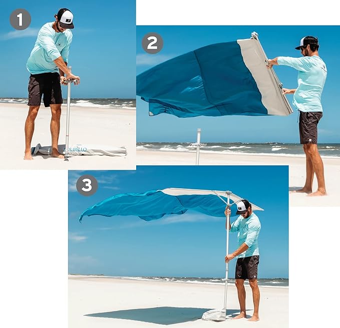 Solbello® Shade - The ultimate Wind-Driven® beach umbrella. Effortless to set up, lightweight, won't blow down the beach, UPF 50+ sun protection