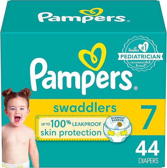 Pampers Baby Diapers - Swaddlers - Size 7, 44 Count, Ultra Absorbent Disposable Infant Diaper