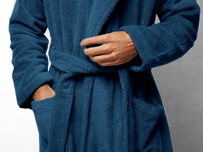 DAN RIVER Premium Cotton Terry Robes for Women and Men, Ultra Soft bathrobe with Adjustable Waist Belt and Pockets Pack of 1