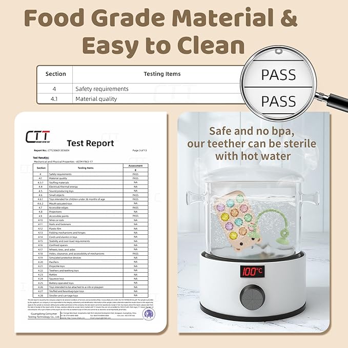 Baby High Chair Suction Toys Teething Chew - Baby Teething Toys Silicone Teethers Table Toys, Food Grade Silicon for 6 12 18 Months (RPinkBeige)