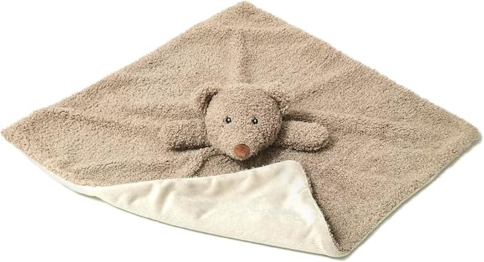 Baby Brown Teddy Bear Soft Stuffed Animal Security Blanket, Plush Bear Character Lovey Blanket, Baby Shower/Nursery Gift, Newborn Infant Toddler Snuggle Blankie for Boys Girls, 14 Inches