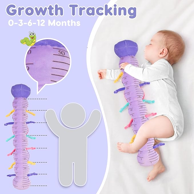 Baby Girl Toys 0-3-6 Months Musical Stuffed Animals Plush Caterpillar Toy with Crinkle Rattles Tummy Time Sensory Learning Toys for Infants 6-9-12 Months Newborn Girls Boys Christmas Shower Gifts