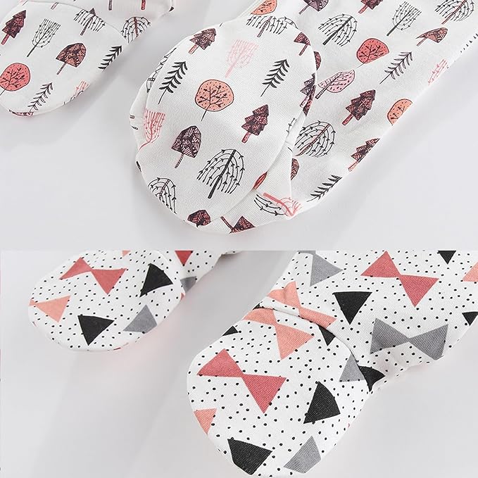 Baby Boys Girls Footies One-Piece Romper Long-Sleeve Jumsuit Cotton Newborn Clothes Set 4-Pack, Baby Pajamas